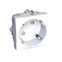 Розетка 2P+E белая со шторками R9003 Wessen 45
