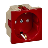 Розетка 2P+E красная Wessen 45