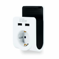 Розетка заземление контакта 16А + 2 USB порта 5V 2.1A SMART