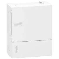 Щит настенного монтажа MINI PRAGMA 1 ряд/ 6 модулей с белой дверью, IP40, IK07, 63А, 2 клеммы