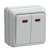 I21 выкл. 2кл. с инд. о/у 10А ОКТАВА ВС 20-2-1-ОБ (36/432)