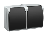 I33 Роз 2-я з/к о/у серый IP54 ФОРС IEK РСб22-3-ФСр (5/60)