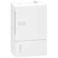 Щит настенного монтажа MINI PRAGMA 1 ряд/ 4 модуля с белой дверью, IP40, IK07, 50А, 2 клеммы