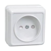РСш20-2-ОБ Розетка 1местн. без з/к с защ.штор.10А откр.уст. ОКТАВА (белый) IEK