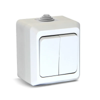 Выключатель 2кл о/у белый IP54 TERRA NEW (10/200)