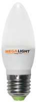 LED ЛАМПА C37 Свеча 10W 900Lm 230V 6500K E14 MEGALIGHT (10/100)