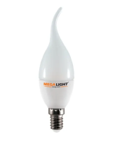LED ЛАМПА CF37 Свеча на ветру 4,5W 405Lm 230V 2700K E14 MEGALIGHT (10/100) ***