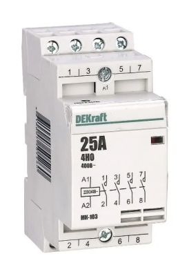 Контактор МК-103 4НО 25А 230В (6) DEKraft NEW