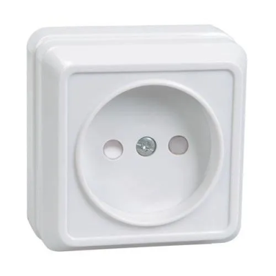 РСш20-2-ОБ Розетка 1местн. без з/к с защ.штор.10А откр.уст. ОКТАВА (белый) IEK
