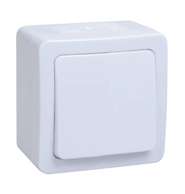 I26 выкл 1кл о/у белый IP54 ГЕРМЕС IEK ВС20-1-0-ГПБ (10/100)