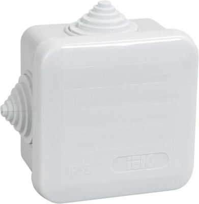 КМ41236 распаячн. для о/п 70х70х40 мм IP44 (4 гермоввода) IEK (84)